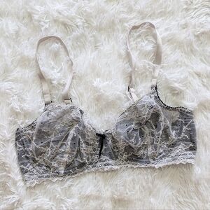 The Body by Elle Macpherson Cream Sheer Unpadded Underwire Bra Size 34D